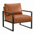 Fotel wypoczynkowy 82 x 78 x 82 cm brązowy tapicerowany metalowy styl industrialny