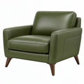 Fotel 88 x 85 x 88 cm oliwkowy z tapicerką syntetyczną do salonu w stylu nowoczesnym