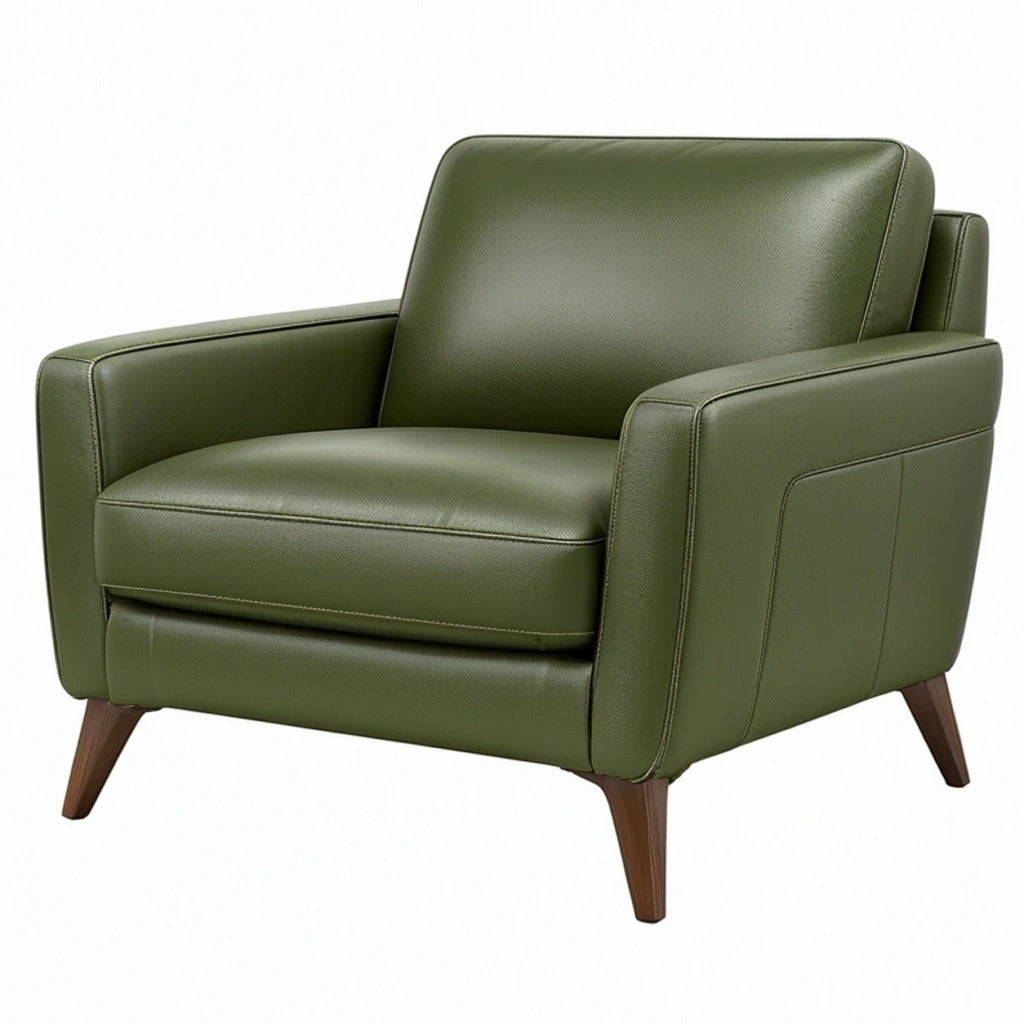 Fotel 88 x 85 x 88 cm oliwkowy z tapicerką syntetyczną do salonu w stylu nowoczesnym