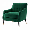 Fotel wypoczynkowy 82 x 78 x 98 cm zielony aksamitny w stylu glamour
