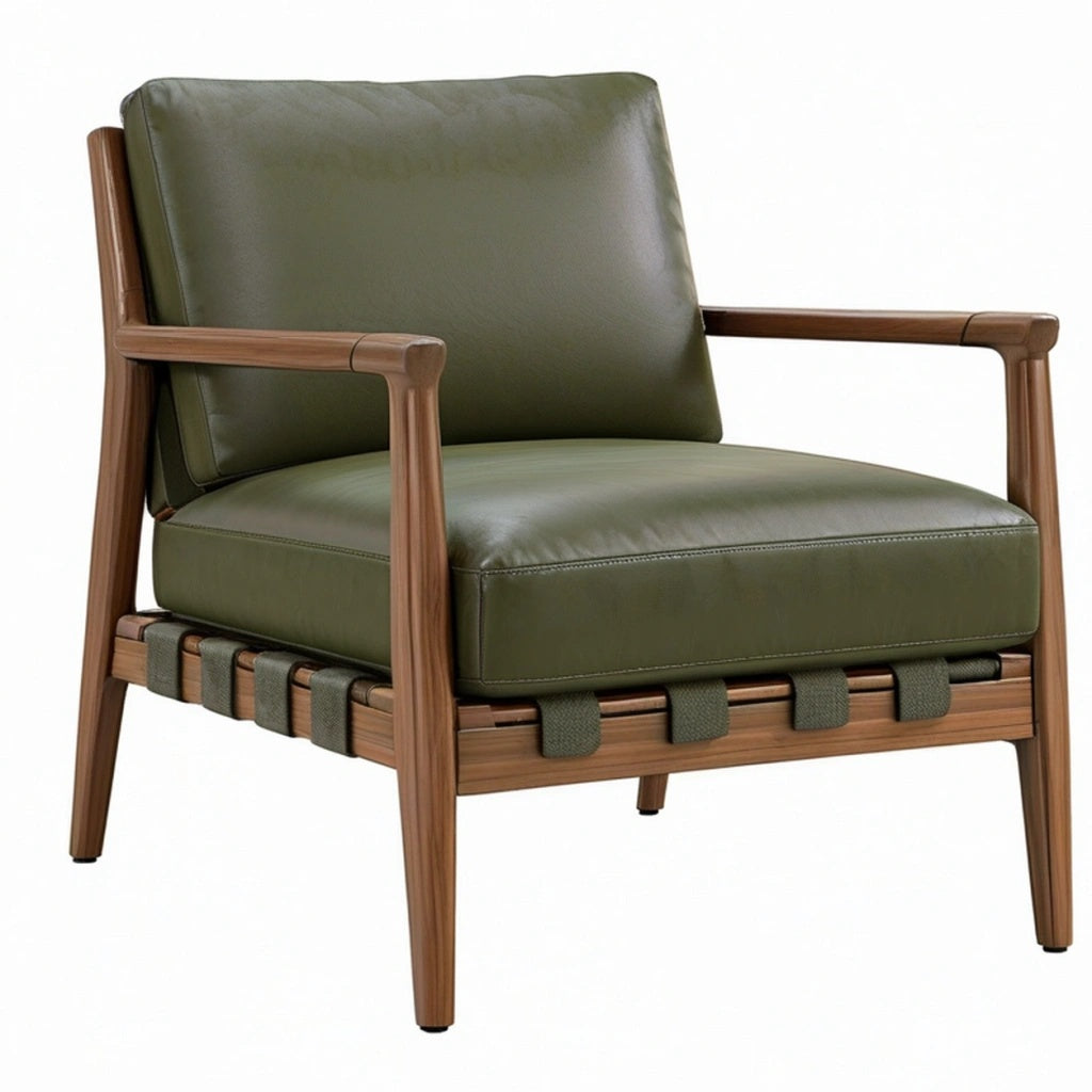 Fotel 75 x 80 x 85 cm zielony z drewnianą ramą tapicerowany w stylu retro